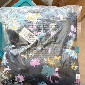 Vera Bradley Black and Blue Floral Blanket